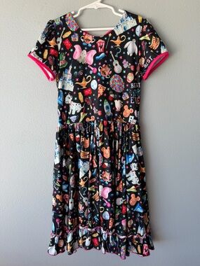 Charlie’s Project black Disney World short sleeve twirl dress Girls’ sz 12/14Y
